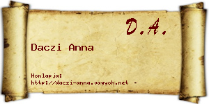 Daczi Anna névjegykártya